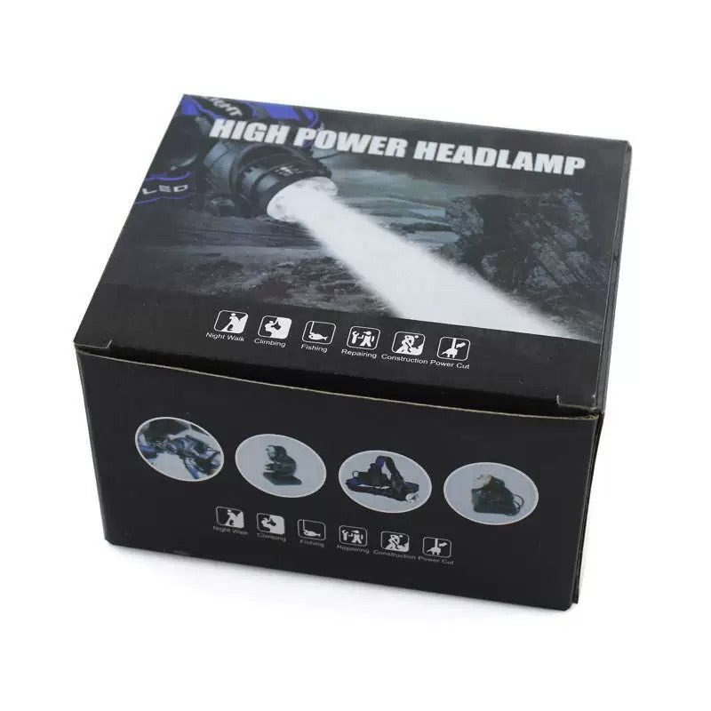 High Power LED Headlamp with 2×18650 Batteries | Cycling, Camping, Hiking, Fishing, Work Light