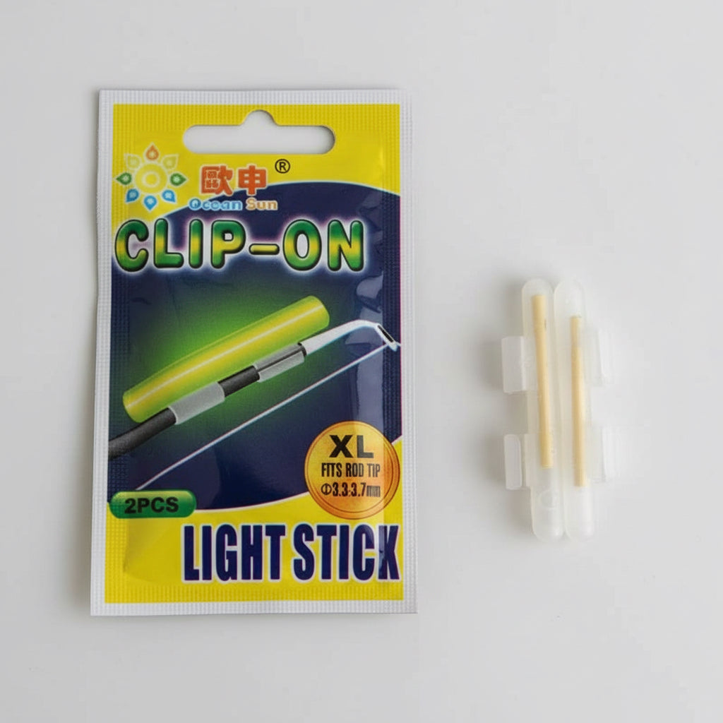 20PCS Fishing Glow Sticks (10 Bags) Clip-On (S/ M/ L/ XL/ XXL) – Bright, Long-Lasting Light for Night Fishing Floats