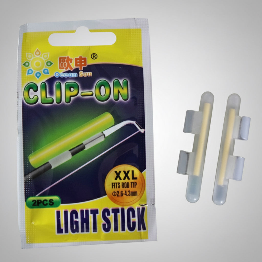 20PCS Fishing Glow Sticks (10 Bags) Clip-On (S/ M/ L/ XL/ XXL) – Bright, Long-Lasting Light for Night Fishing Floats