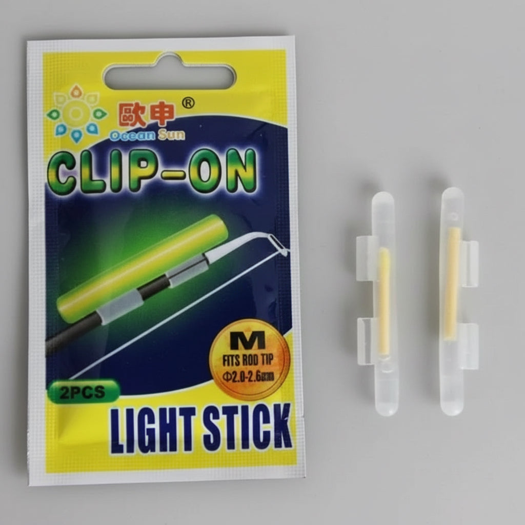 20PCS Fishing Glow Sticks (10 Bags) Clip-On (S/ M/ L/ XL/ XXL) – Bright, Long-Lasting Light for Night Fishing Floats