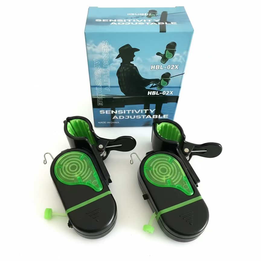 2x Fishing Bite Alarm- Sensitivity Adjustable Electronic Bite Detector (HBL-02X)